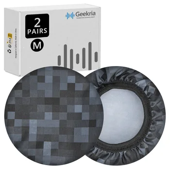 Geekria 2 чифта Flex Fabric слушалки Калъфи за уши / Миещи се & Разтегливи санитарни протектори за слушалки за уши