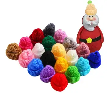 Мини плетени шапки за занаяти Меки удобни малки шапки с пръсти 100pcs малки шапки за кукли DIY консумативи за кукли миниатюри кукли