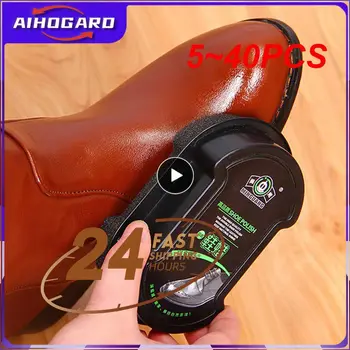 5~40PCS 40g Многофункционален двулицев лак за обувки Безцветни леки обувки Rub кожа чисти обувки четка гъба за грижа