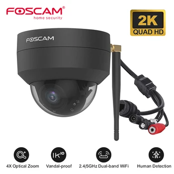 Foscam 4MP Wifi охранителна камера 4X Zoom Outdoor 2K PT куполна камера AI Откриване на хора Интелигентна домашна защита Камера за наблюдение