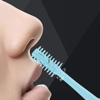 Двустранен нож за коса на ноздрите Ръчно почистване на ноздрите Тример за коса на 360 градуса Завъртане на ножици за почистване на ноздрите