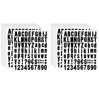 1540 броя 20 листа самозалепващи винилови букви цифри комплект, азбука номер стикери за пощенска кутия (черен, 1 инч)