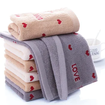 Памучна кърпа Нов стил абсорбираща мека двойка Подарък с форма на сърце Персонализирана кърпа за почистване на измиване Кърпа за коса Кърпа за ръце