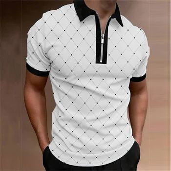 Летен европейски и американски стил мъжки поло ризи Hd цифров печат полиестер мъжки поло ризи с къс ръкав мъжки дрехи