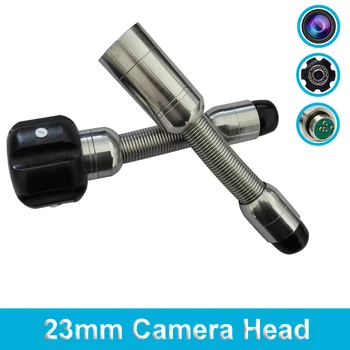  23mm глава за камера от неръждаема стомана с 12Pcs регулиране на LED светлини за подмяна на системата за проверка на тръби за проверка на камерата