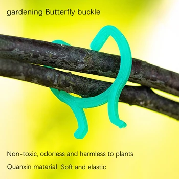 20PCS Зелено растение градина клипове пеперуда ключалката засаждане подкрепа захващащо устройство за цвете лоза зеленчуков лост Loop скоба стопанство стволови