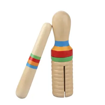 Цветна дървена врана Sounder Guiro с чук стик Orff инструмент за деца деца музикална играчка