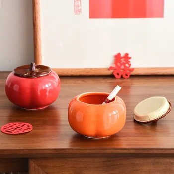 Райска ябълка Ruyi пепелник с капак, творчески и персонализирана тенденция, декорация за предотвратяване на пепел в дома
