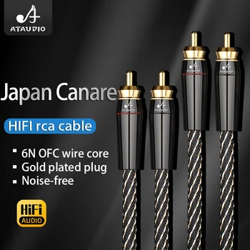 HiFi RCA аудио кабел 6N OFC ядро с позлатено Plug Stereo 2RCA мъжки към 2RCA мъжки аудио кабел с за CD усилвател миксер