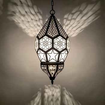 Индустриална мароканска лампа издълбана издълбана висулка светлини Iron Art Led E27 висяща лампа декор Loft Ресторант Cafe Hotel Bar