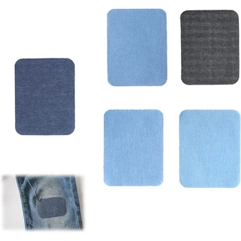 Модерен желязо на лепенки комплект панталон лепенки в син памук за дънки, якета и чанти, лесен за нанасяне