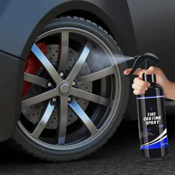  Спрей за блясък на гумите Хидрофобен уплътнител Восък Дълготраен протектор за гуми с висок гланц Агент за обновяване на гуми за черен блясък