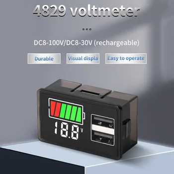 2 В 14829 LCD литиева батерия индикатор за ниво волтметър двоен USB / USB тип акумулаторна батерия капацитет монитор напрежение тестер