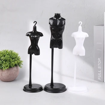 Иновативен мащаб 1:6 Мини черен бял дисплей стойка титуляр постоянна играчка кукла аксесоари рокля DIY дрехи манекен модел