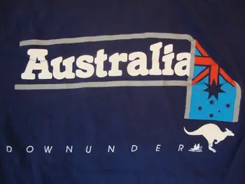 Реколта 90's Австралия надолу под туристически сувенир Blue T Shirt размер XL