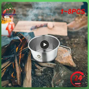 1~8PCS Сиера чаши комплект 160ml / 210ml неръждаема стомана Sierra Cup пикник прибори за хранене преносим туризъм къмпинг купа пикник съдове за готвене