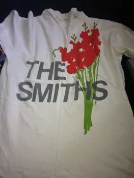 Концертното турне на #Smiths рок група Тениска бяла тениска Тежък памук 100% LNH9690