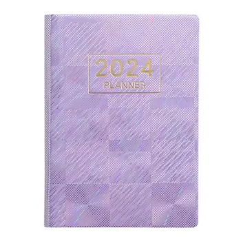 2024 Работен плановик A7 2024 English Planner 2024 A7 English Planner Faux Leather Hardcover Ink-proof Paper 120 страници за студенти