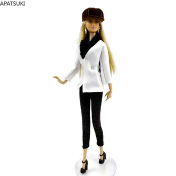 Бяла черна мода кукла дрехи за кукли Барби костюми офис дама палто & панталони панталони за 1/6 BJD кукли аксесоари играчки