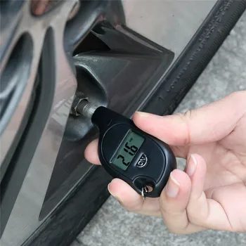 Мини LCD цифров манометър за гуми TPMS инструменти Тестер за налягане на автомобилни велосипеди за моторни гуми Адаптер за проверка на налягането на въздуха