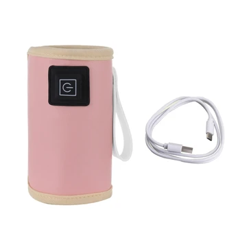 Y1UB Преносим USB нагревател за бутилки Изолирана чанта за затопляне на мляко Изолационна чанта Уверете се, че бебето ви има топло мляко по време на пътуване