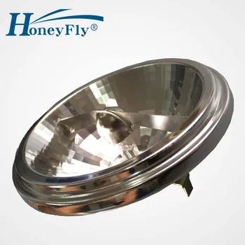 HoneyFly 50pcs AR111 Халогенна лампа G53 12V 50W 75W 100W 24°/45° Ъгъл на лъча Висококачествена крушка Алуминиева топло бяла