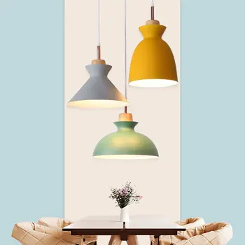 Nordic Macaron полилей постмодерно желязо изкуство алуминиева лампа спалня хол ресторанти проучване светлина хотел кафе лампи тела