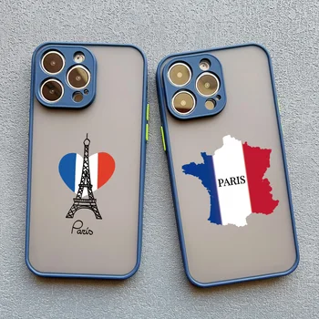 Франция карта самолет пътуване лети билет Айфеловата кула телефон случай за iPhone 14 7 8 15 плюс SE2020 13 11 12 Pro MAX Mini XR X XS капак