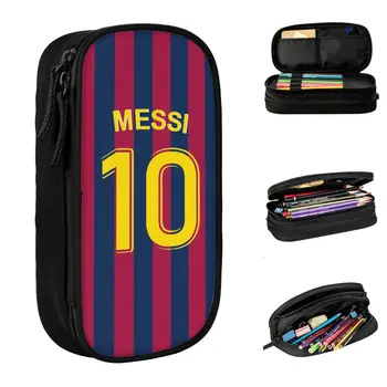 Argentina Номер 10 Футбол футбол моливи случаи Меси писалка кутия молив чанти студент голям капацитет ученици училище подарък моливи