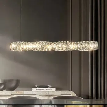 Форма кристал таван полилеи ModernLED с дистанционно управление висулка лампи хол трапезария декор висящи светлина блясък
