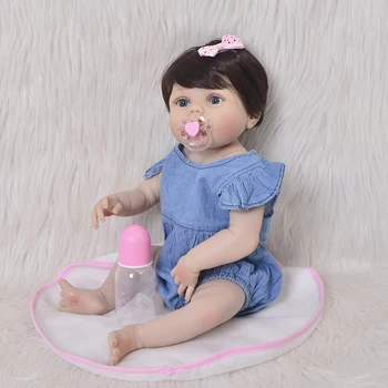 23 инчов бебе момиче кукли силиконови цялото тяло реалистичен бебе прероден Bonecas ръчно изработени бебе играчка за деца коледни подаръци