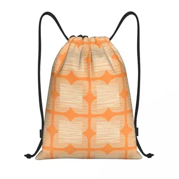 персонализирана Orla Kiely цвете плочки оранжев шнур чанта за обучение йога раници жени мъже спорт фитнес sackpack