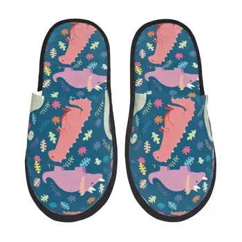 Чехли за спалня Динозавърски топли космати обувки Вътрешни чехли Плюшени зимни джапанки