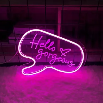 Здравейте Разкошен неонов знак гроб Персонализирани лични LED писма за декорация на игрална зала Cafe Shop Неонови светлинни стенни знаци декори