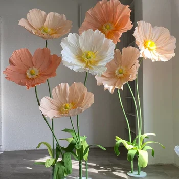 【Персонализиране на ексклузивни връзки】креп хартия ръчно изработени гигантски цветя