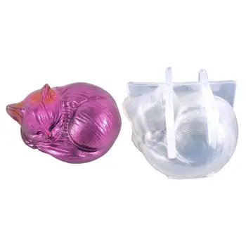 3D котка мухъл триизмерна котка декорация занаят вземане на форми за леене смола мазилка восък свещ сапун и мека глина
