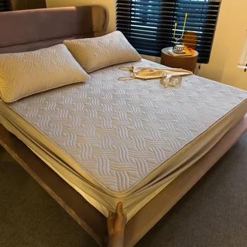 Professional 1 Pc монтиран чаршаф за легло Комплект за покривало за легло Машинно миещи се покривки за легла Монтиран топъл лист за легло без лист за комплекти