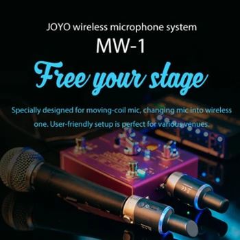 JOYO MW-1 5.8GHz безжична микрофонна система Plug-on акумулаторен предавател приемник за динамичен микрофонен ефектор