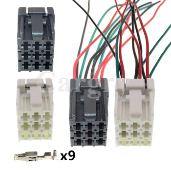 1 Комплект 9P 1-968307-2 1-968305-2 2-968307-2 Автомобилен усилвател на мощност Електрически проводник гнездо бял черен конектор за автоматичен кабел