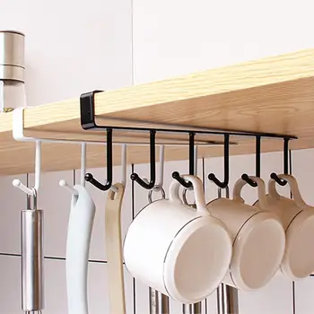 Кухненска закачалка Монтирана на стената кухненска стойка за съхранение Ефективни стилни закачалки за съхранение от ковано желязо за кухненски гардероб за спалня