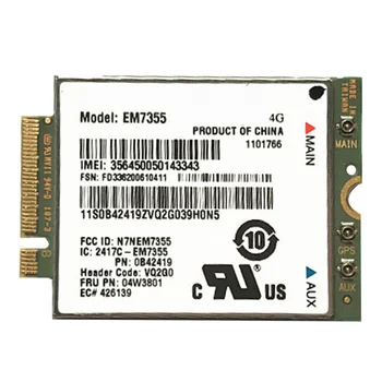 EM7355 04W3801 4G LTE WWAN карта GOBI5000 за ThinkPad X240 W540 T440P T431S T540P X1 въглероден 4G модул