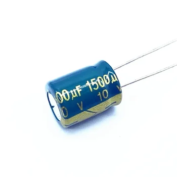  10pcs / партида 10v 1500UF ниска / импеданс висока честота алуминиев електролитен кондензатор размер 10X13 1500UF 10V 20%