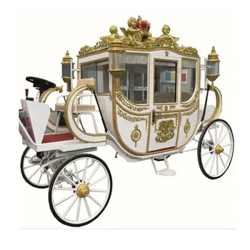 Луксозни каруци за конски вагони Кралско електрическо превозно средство Нов стил сватбен кон теглен превоз ремарке за продажба
