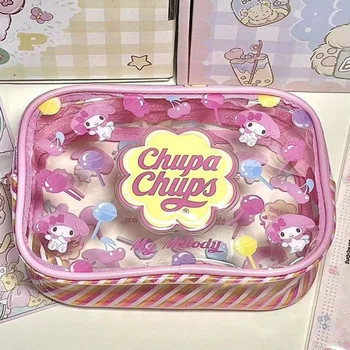 Sanrio пиано момиче сърце сладък и сладък Pvc чанта за съхранение 2023 Нов Kuromi Pachacco голям капацитет тоалетни принадлежности чанта козметична чанта