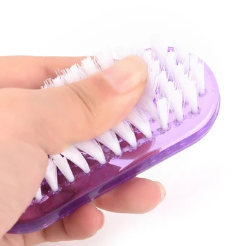 Пластмасова четка за почистване на нокти Двустранен почистващ препарат за ръчни нокти