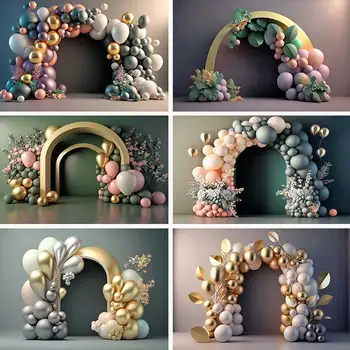 Ден на майката 3D декор декори за момиче торта Smash фотография принцеса цветя арка балони фонове за фотосесия