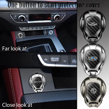 Car ONE-CLICK Start Stop Buttons Метален защитен капак за Peugeot Traveller 206 308 307 208 207 3008 2008 508 407 Аксесоари