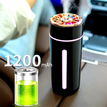 360ML Безжичен автомобилен овлажнител за въздух Преносим USB дифузьор Mist Maker за домашна спалня с RGB LED цветни светлини