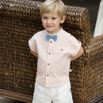 Дейв Бела детски шорти костюм лято момче две части официален джентълмен памук мода хладно на открито парти DB2233940