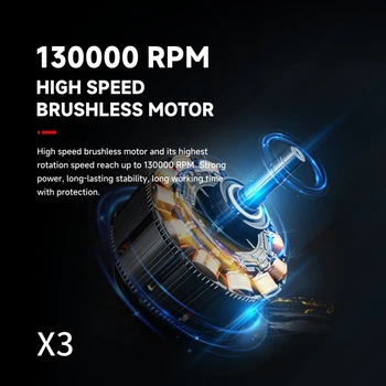 Generation X3 Violent Blower Mini Turbo Jet Fan Handheld Brushless Motor 130,000 RPM Скорост на вятъра 52m / s